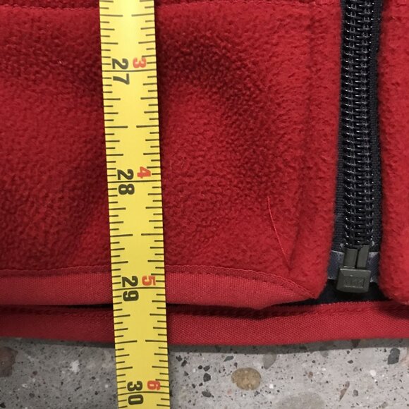 LANDS END Mens XL Red Fleece Jacket Full Zip Up - Picture 6 of 9